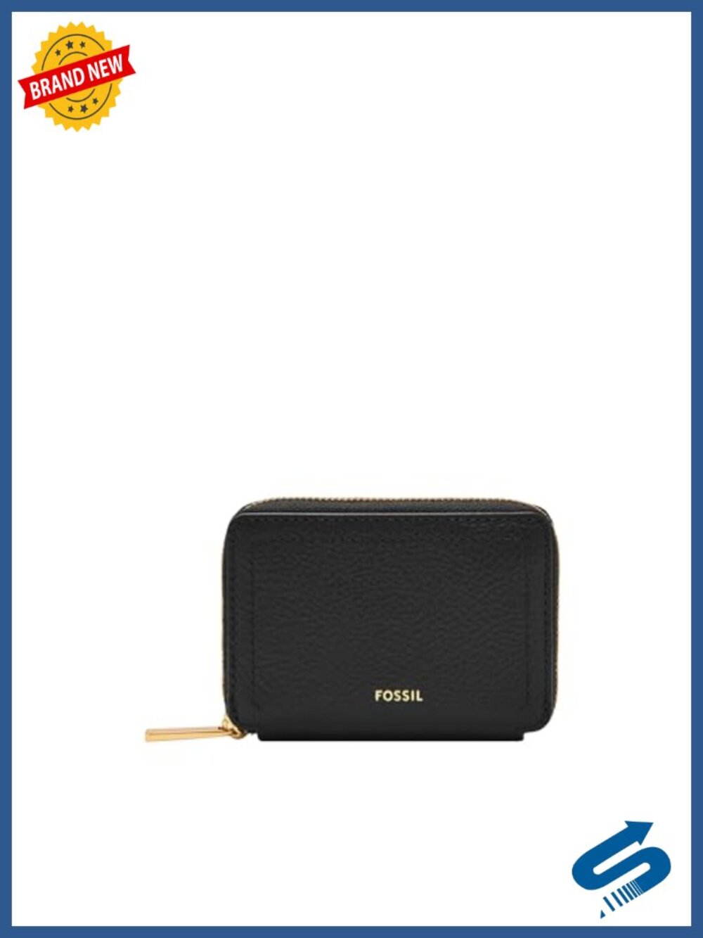 LiteHide Leather Zip Around Card Case Wallet with RFID Blocking and Keychain